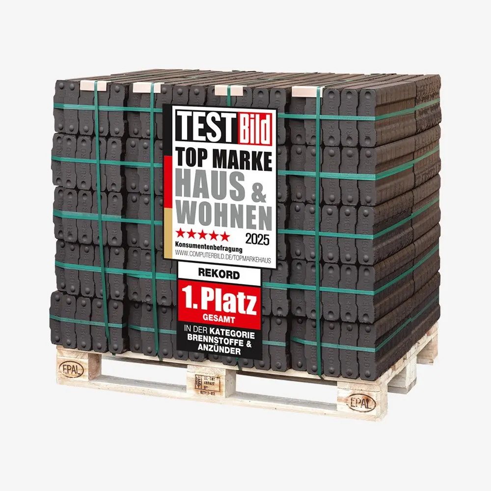 REKORD 25 kg Braunkohlebriketts als PAL (40 x 25 kg) – Bild 3